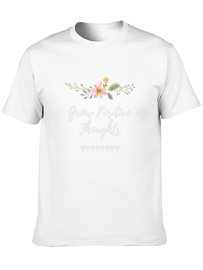 Camiseta Negra con Diseño Floral y Mensaje Positivo