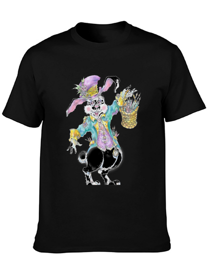 Camiseta con diseño de conejo pintor