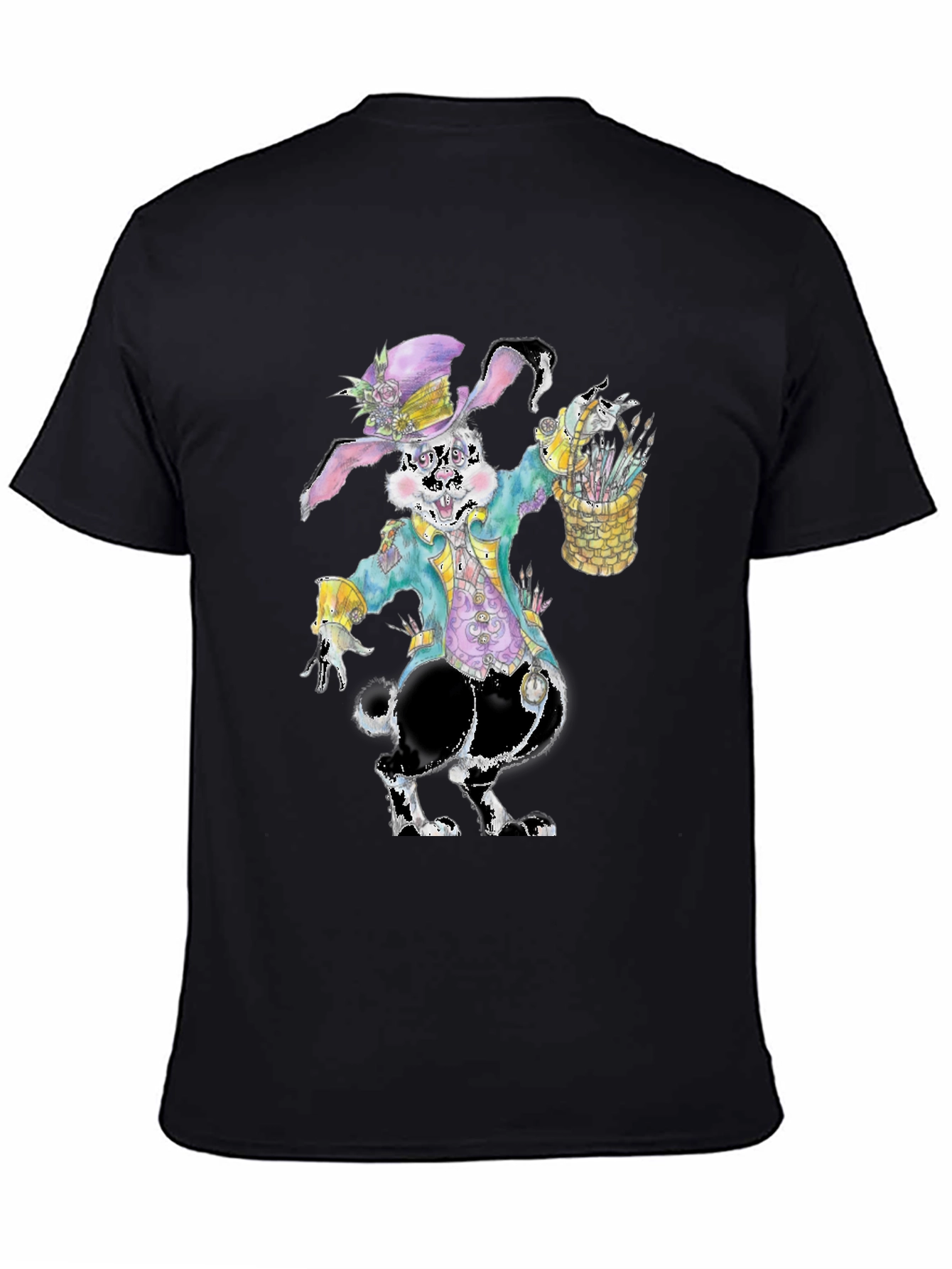 Camiseta con diseño de conejo pintor