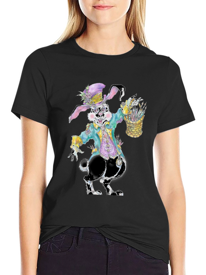 Camiseta con diseño de conejo pintor