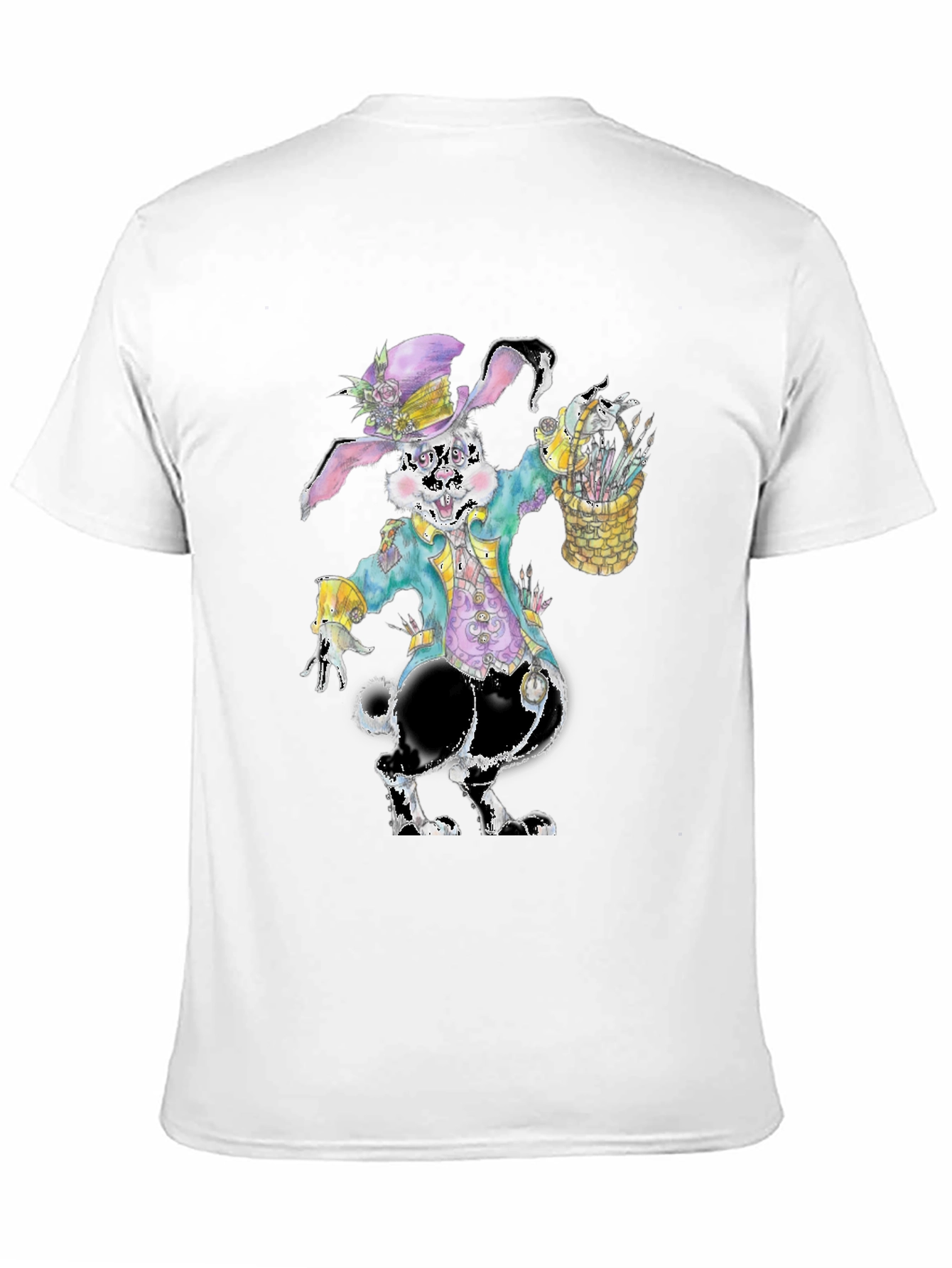 Camiseta con diseño de conejo pintor