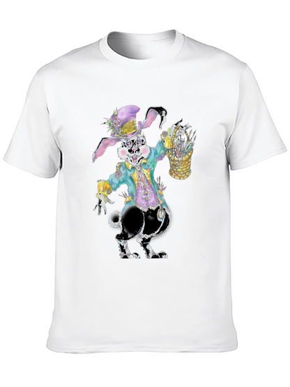 Camiseta con diseño de conejo pintor