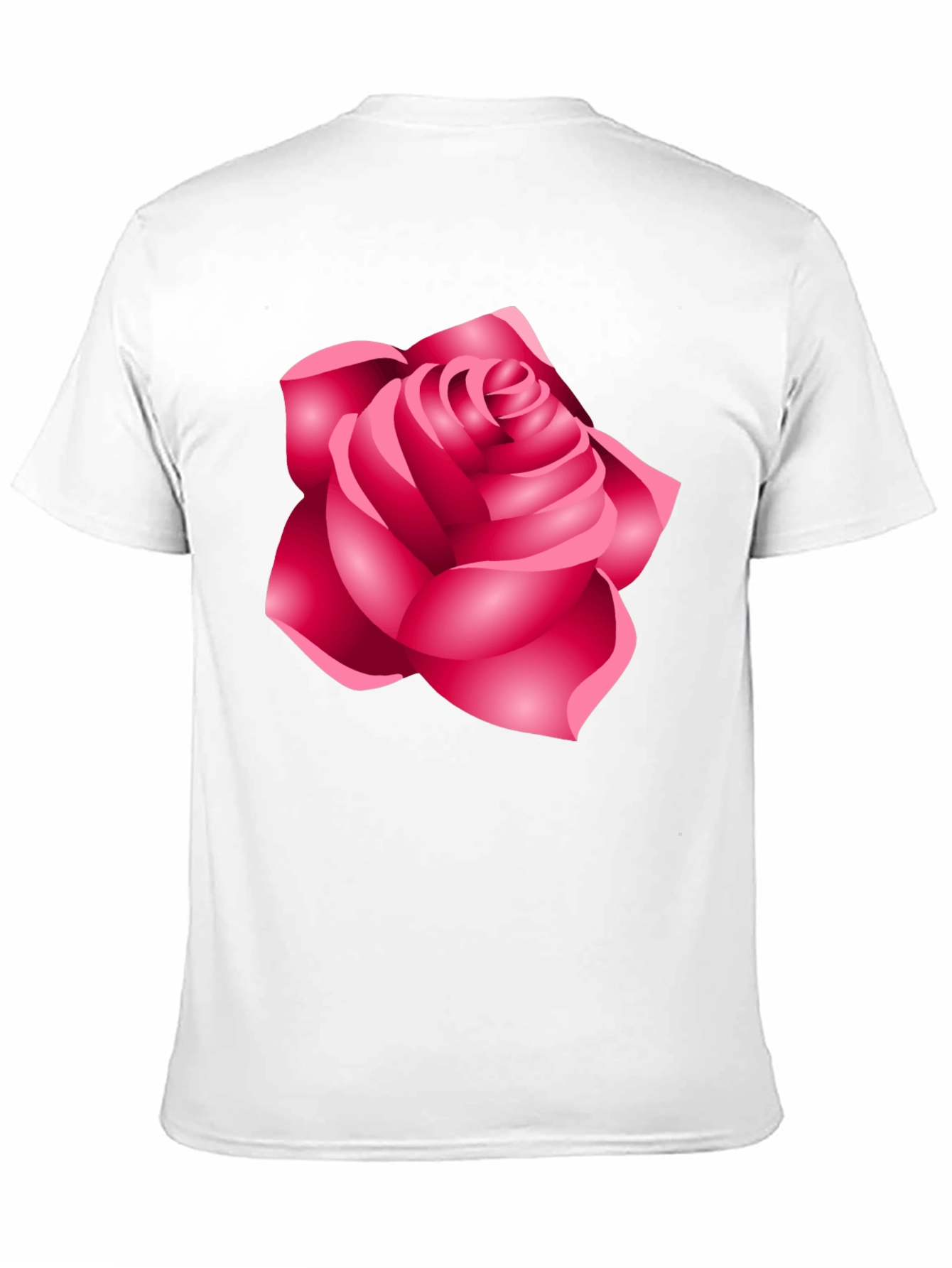 Camiseta Negra con Diseño de Rosa Femenina