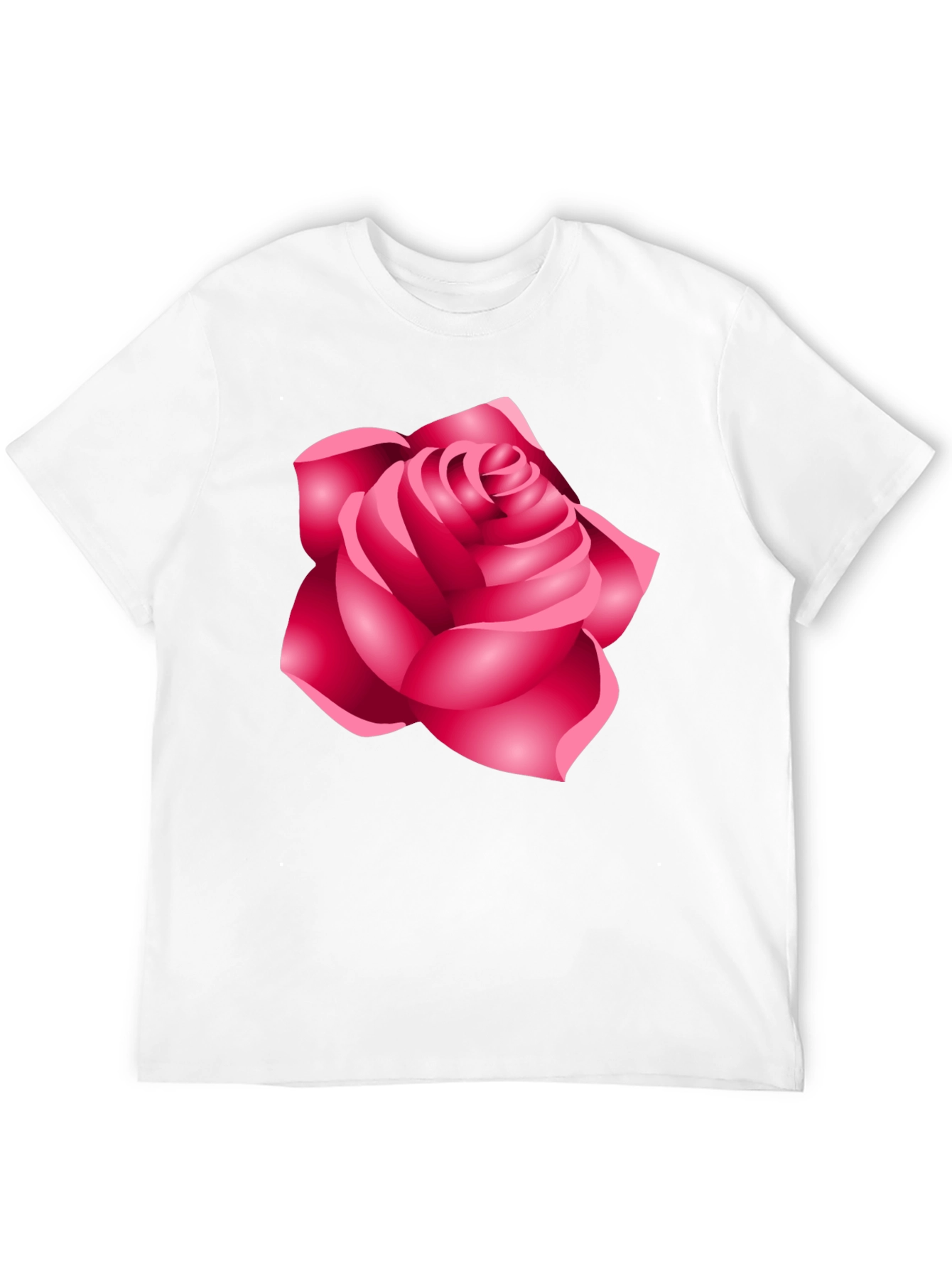 Camiseta Negra con Diseño de Rosa Femenina