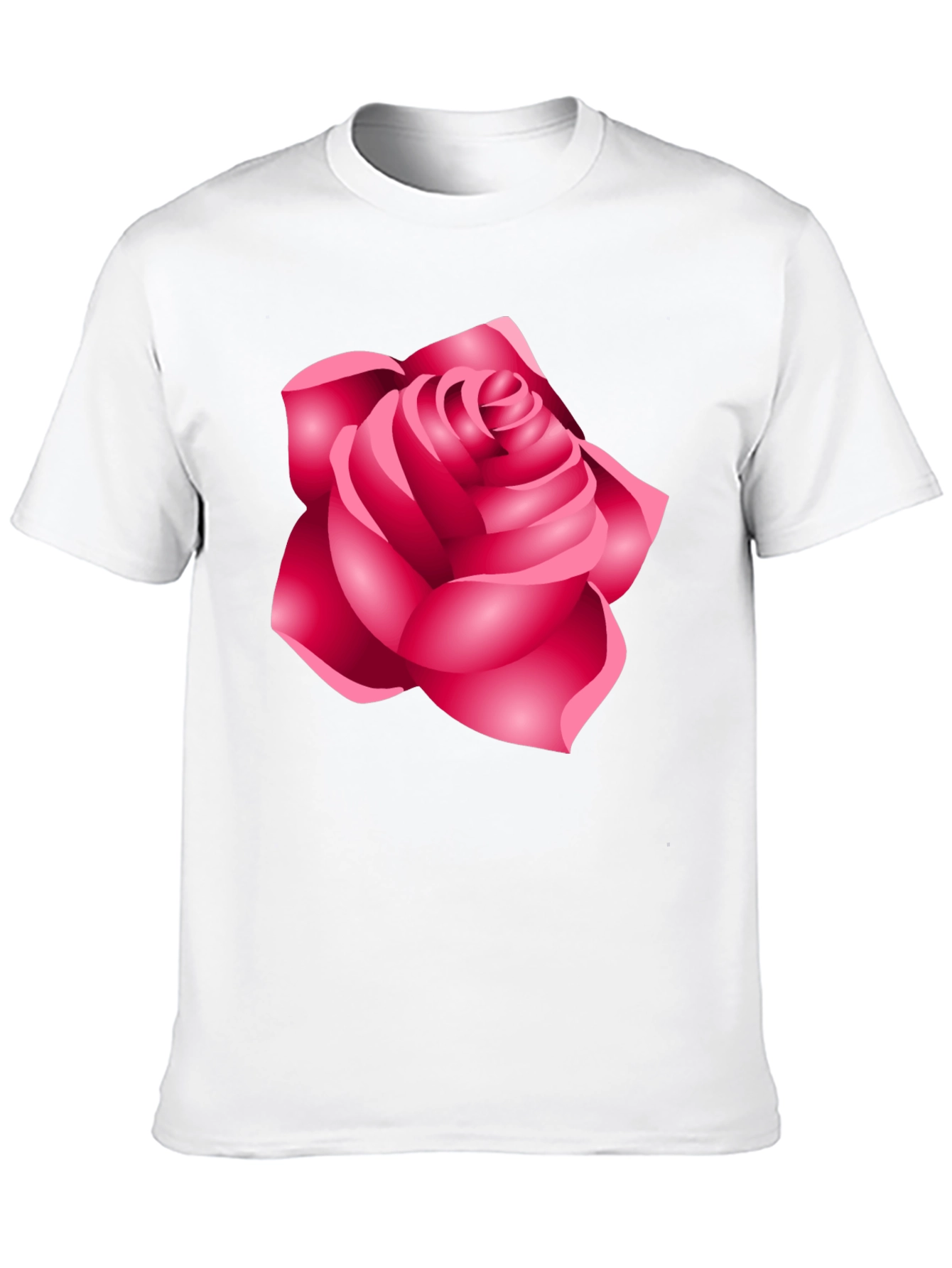 Camiseta Negra con Diseño de Rosa Femenina