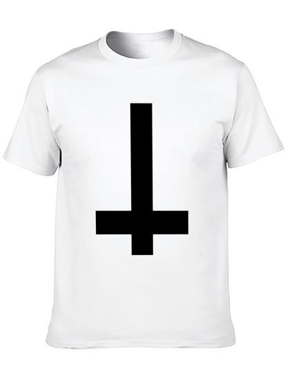 Camiseta Negra Cruz Invertida para Hombre
