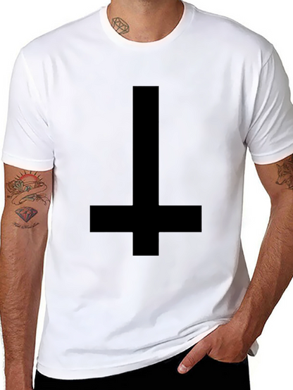 Camiseta Negra Cruz Invertida para Hombre