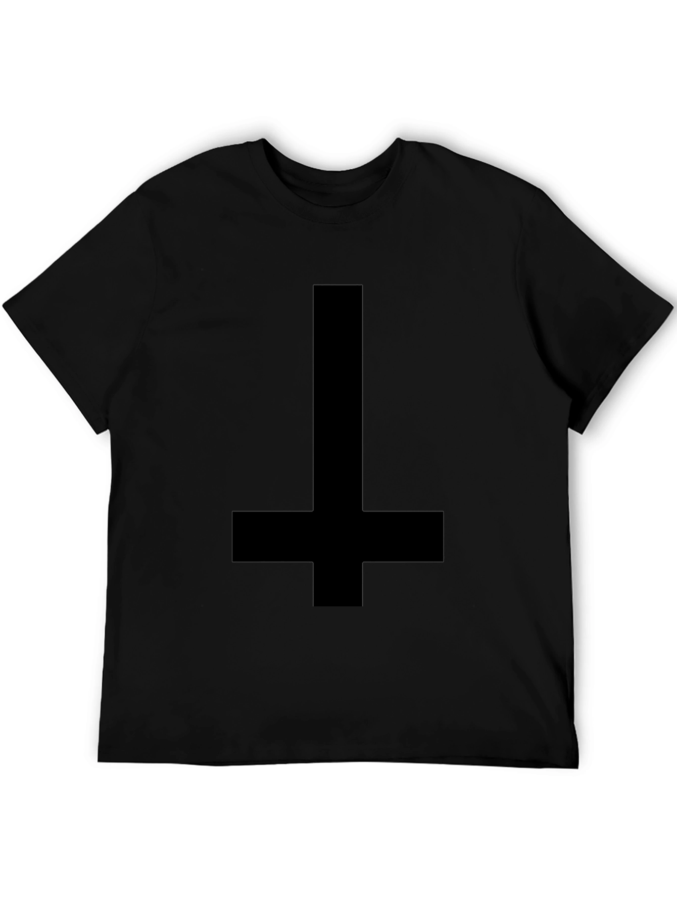 Camiseta Negra Cruz Invertida para Hombre