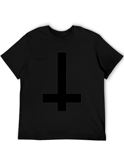Camiseta Negra Cruz Invertida para Hombre