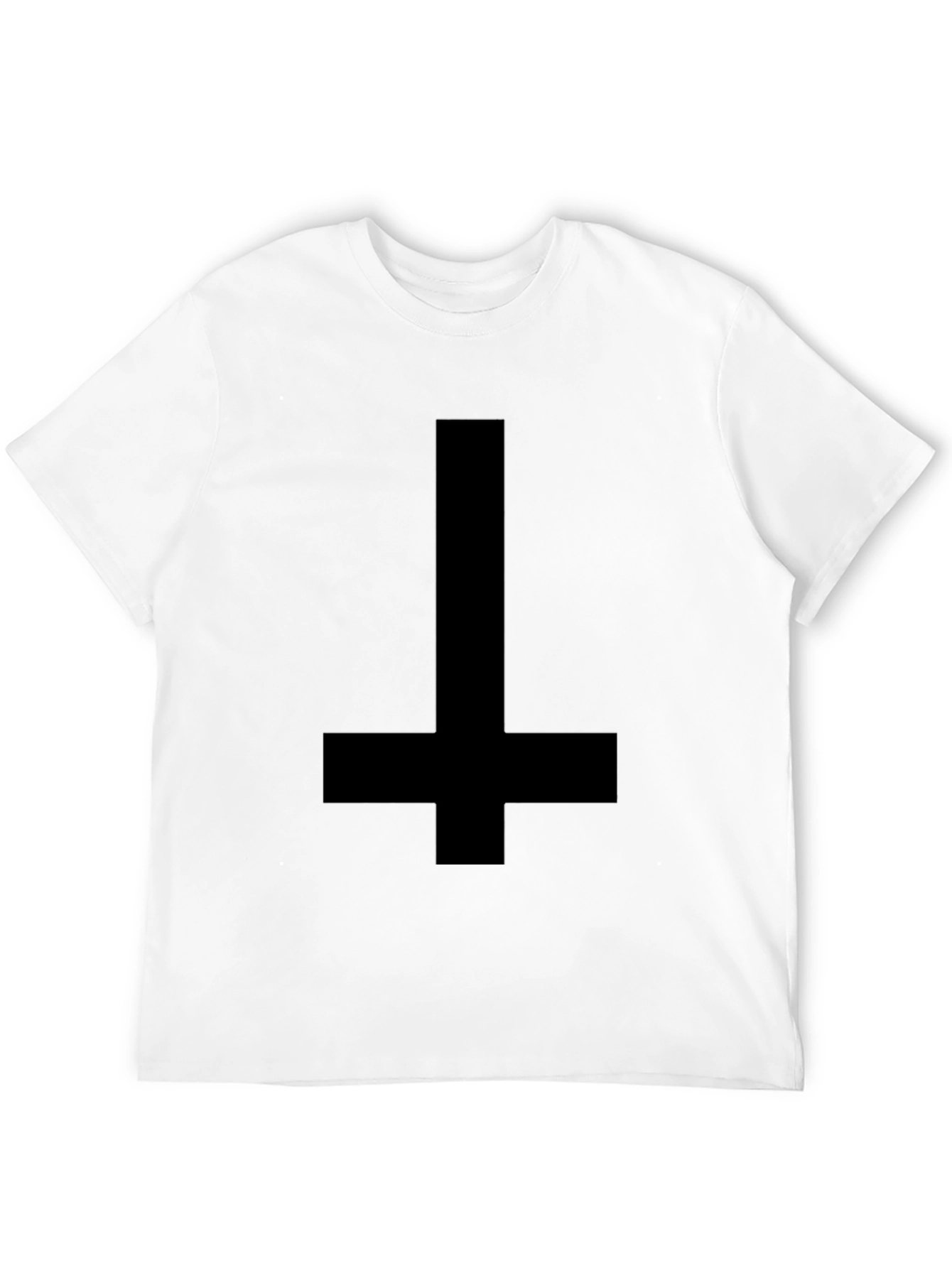 Camiseta Negra Cruz Invertida para Hombre