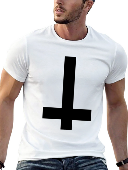 Camiseta Negra Cruz Invertida para Hombre