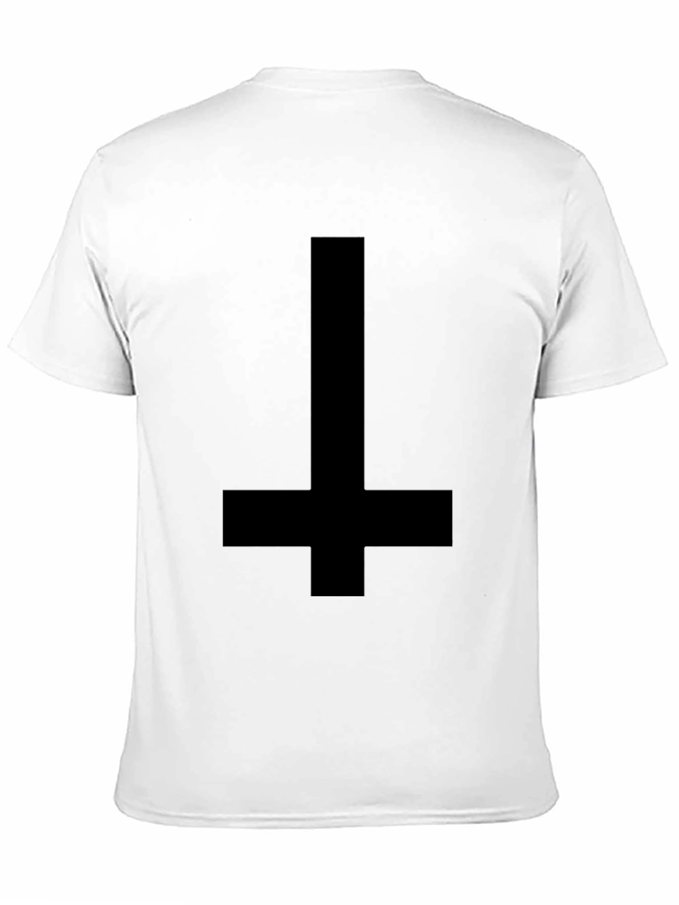 Camiseta Negra Cruz Invertida para Hombre