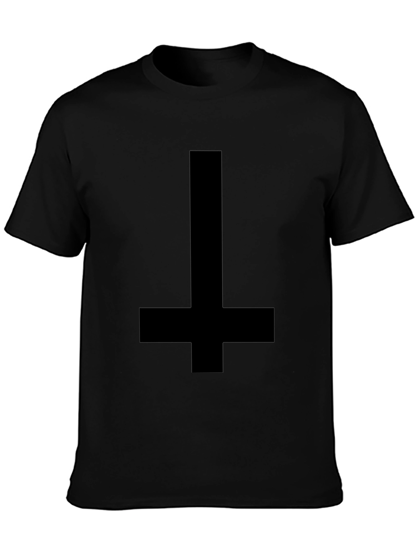 Camiseta Negra Cruz Invertida para Hombre