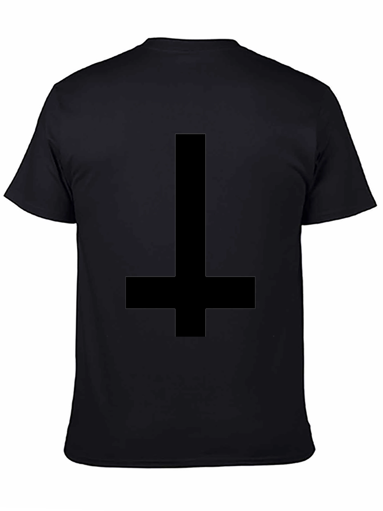 Camiseta Negra Cruz Invertida para Hombre