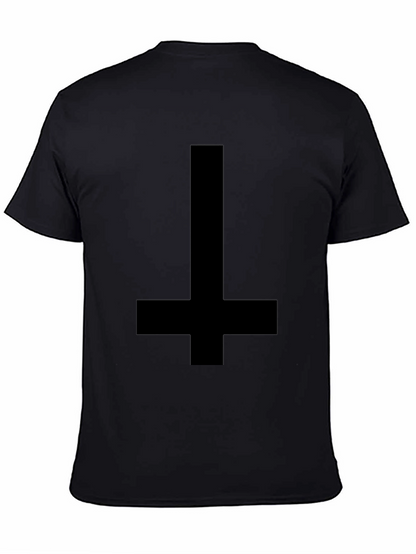 Camiseta Negra Cruz Invertida para Hombre