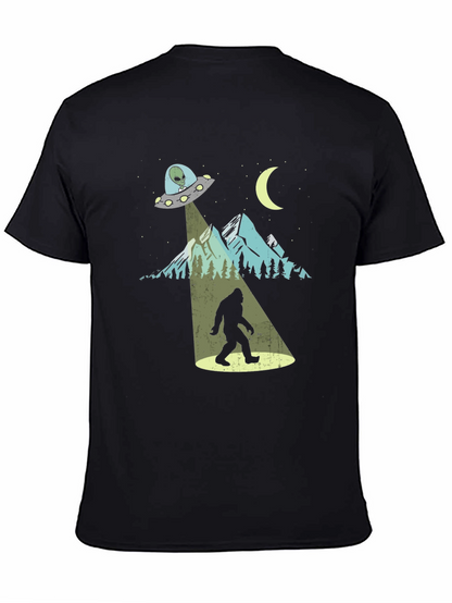 Camiseta Negra Bigfoot OVNI Divertida