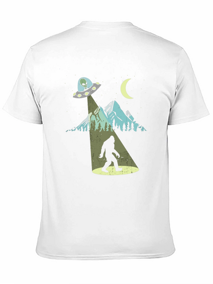 Camiseta Negra Bigfoot OVNI Divertida