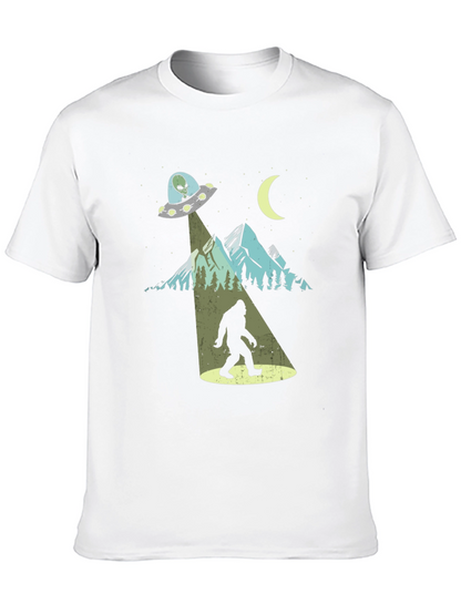 Camiseta Negra Bigfoot OVNI Divertida