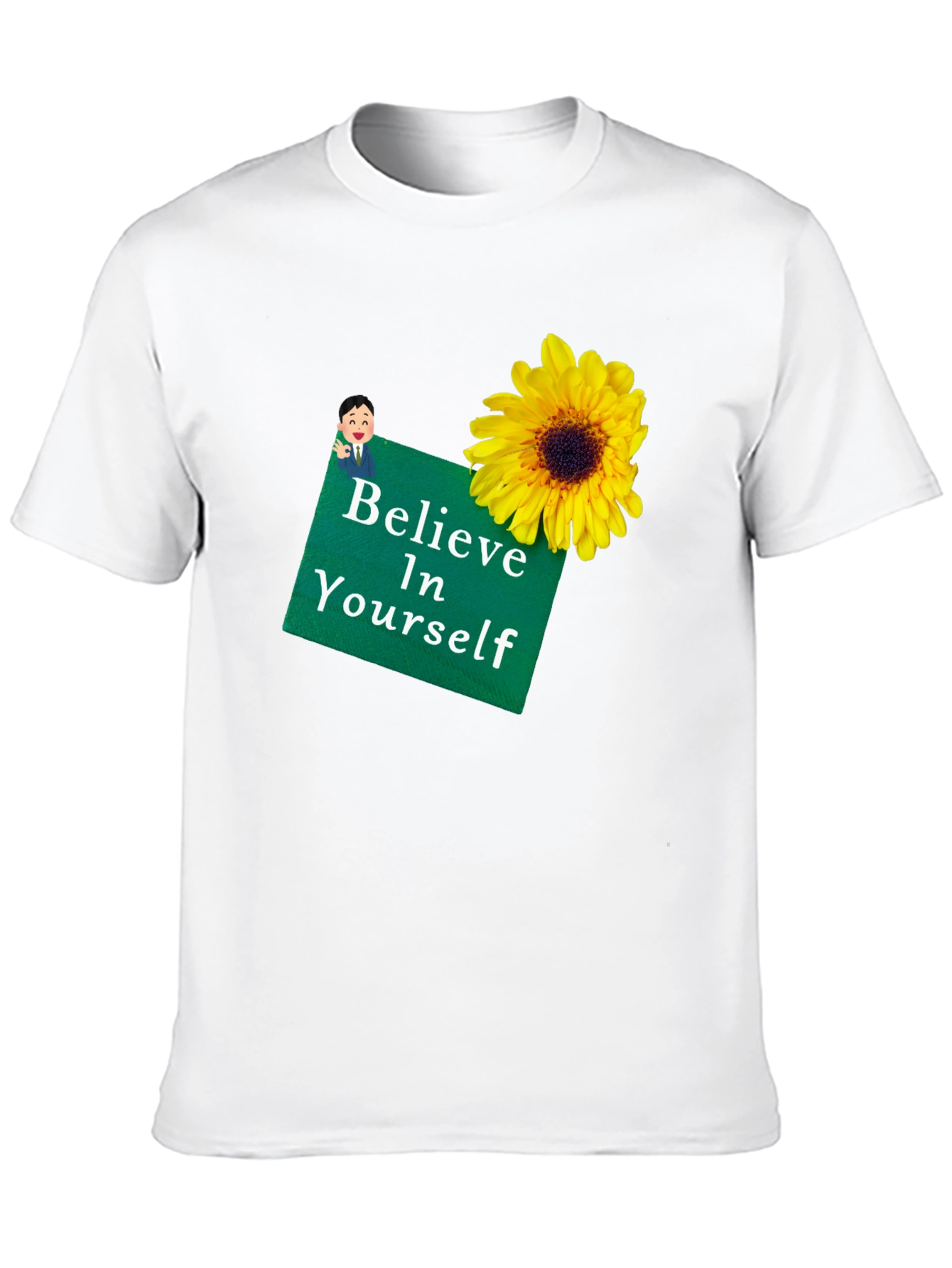 Camiseta Negra con Girasol y Mensaje Motivador