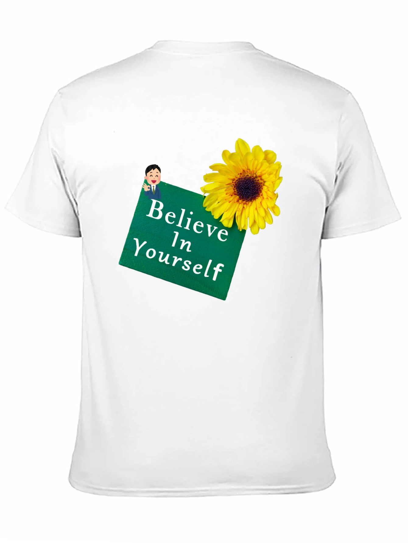 Camiseta Negra con Girasol y Mensaje Motivador