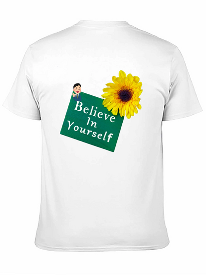 Camiseta Negra con Girasol y Mensaje Motivador