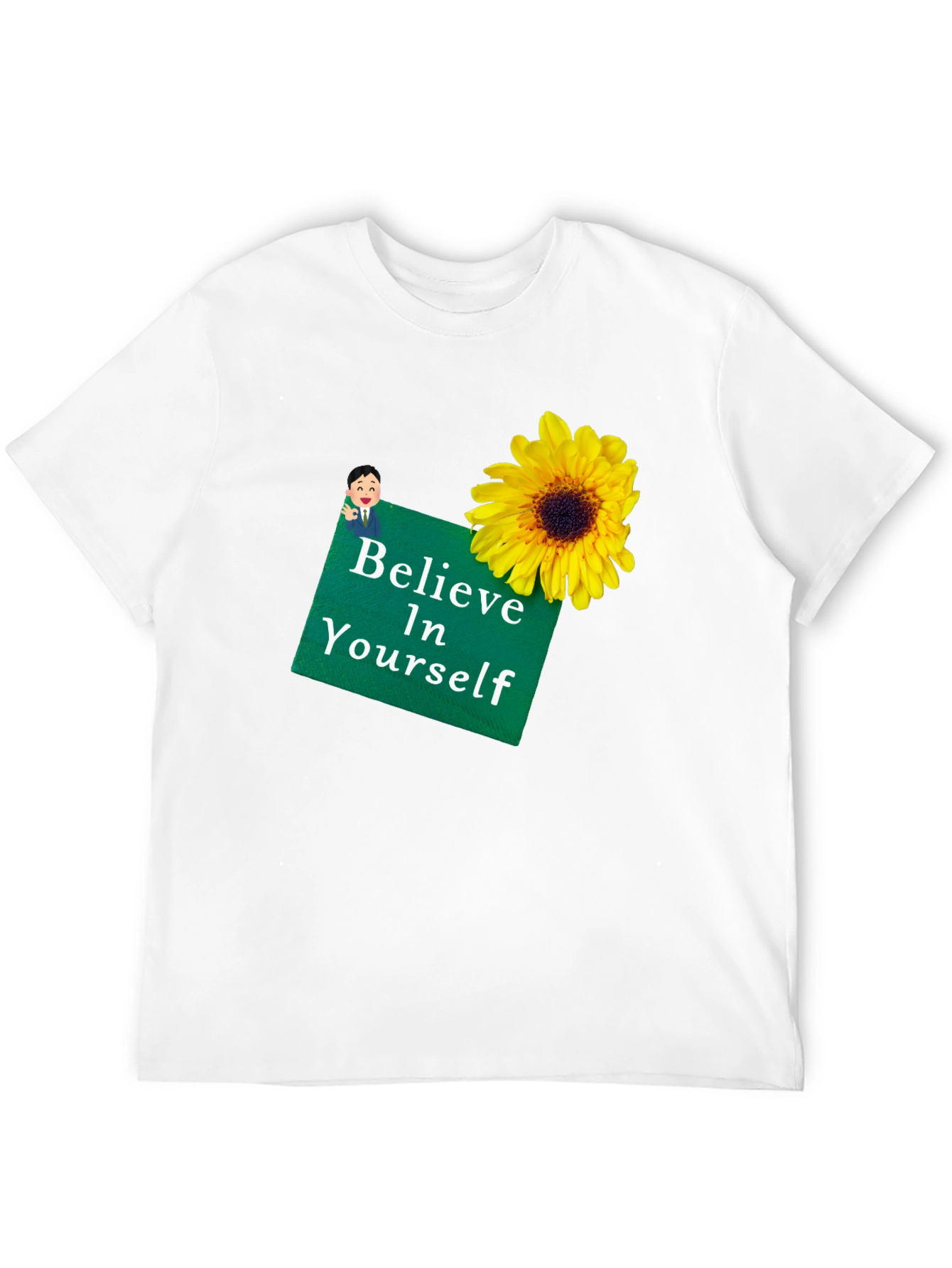 Camiseta Negra con Girasol y Mensaje Motivador