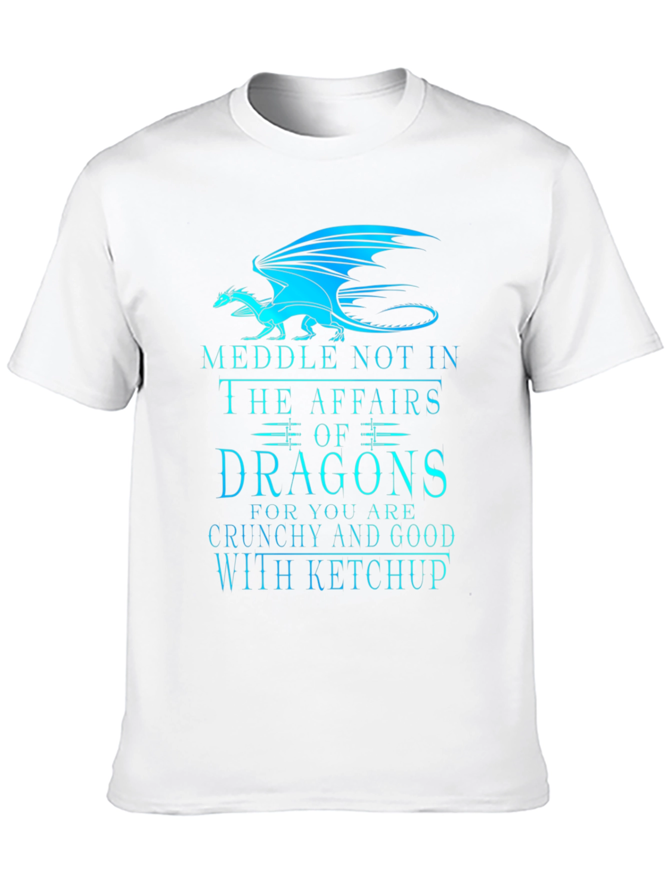 Camiseta Negra Dragones: ¡Cuidado con el Ketchup!