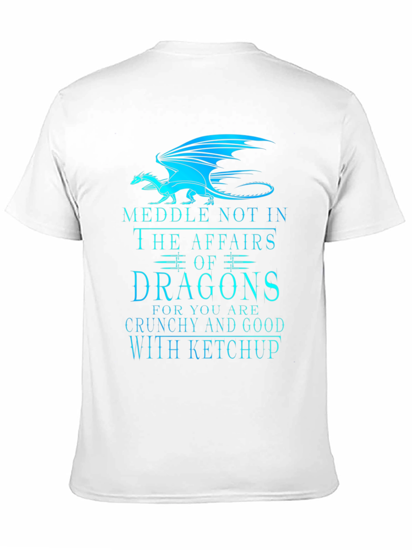 Camiseta Negra Dragones: ¡Cuidado con el Ketchup!