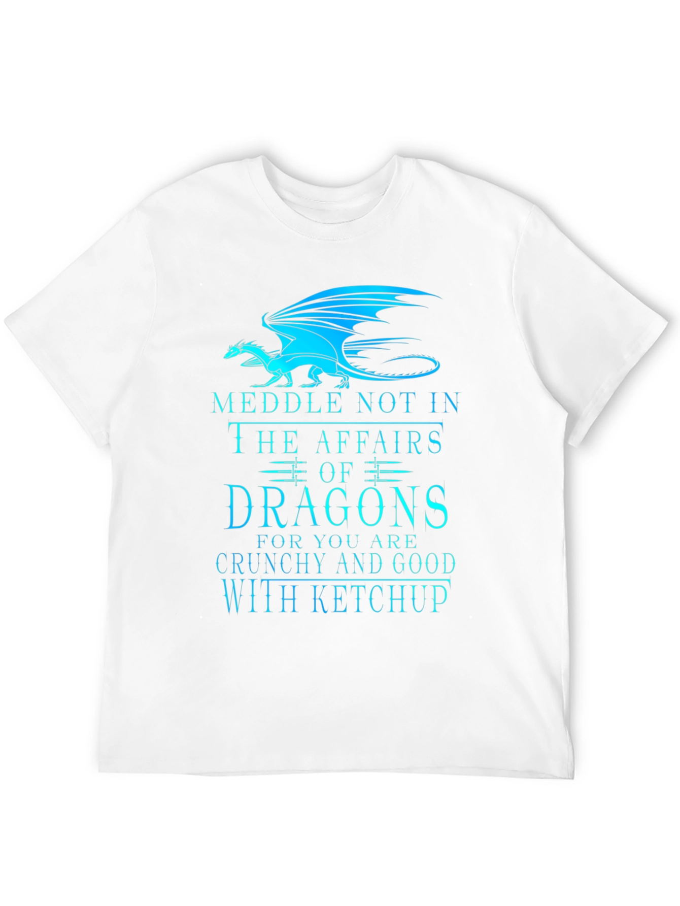 Camiseta Negra Dragones: ¡Cuidado con el Ketchup!