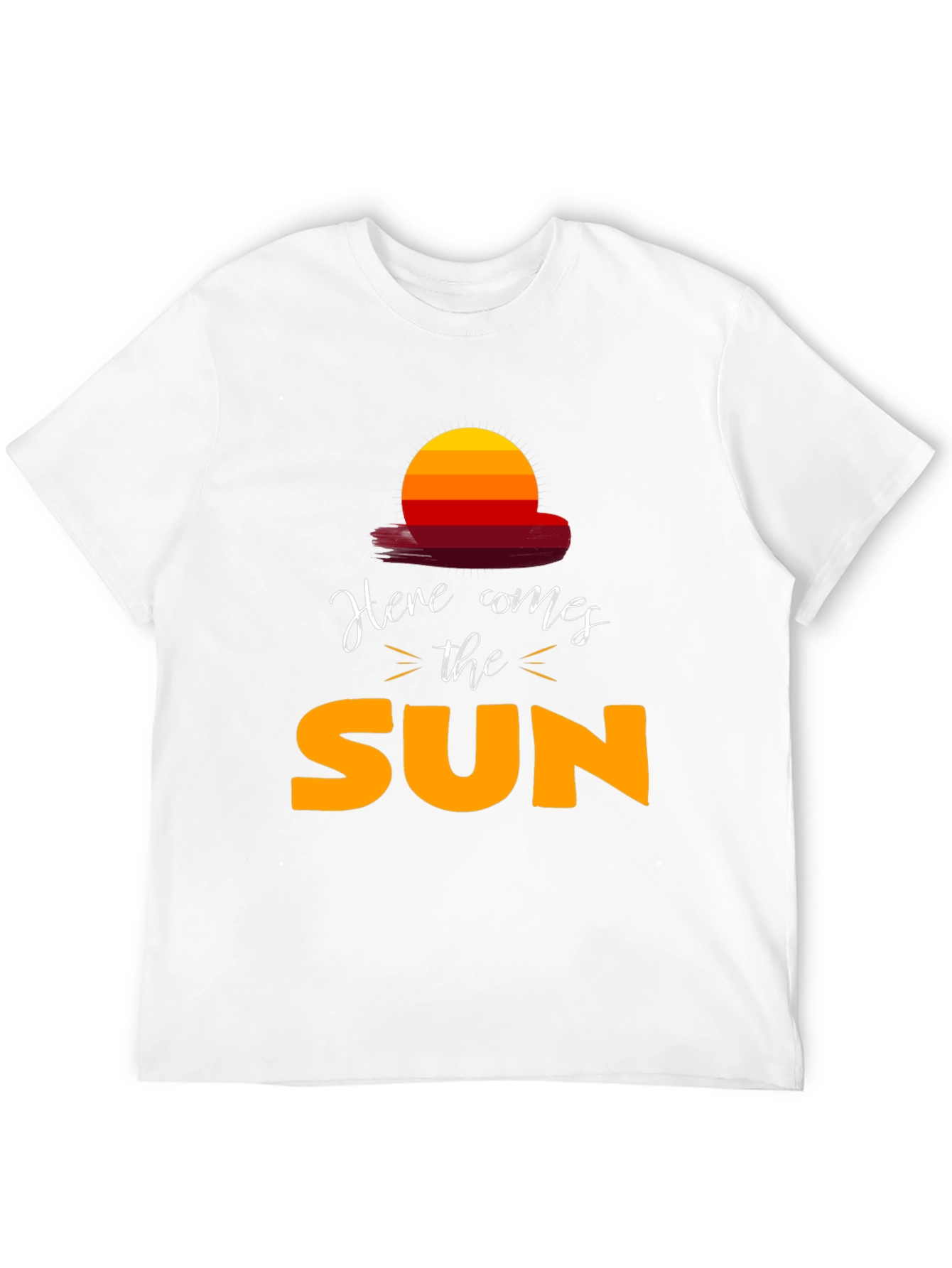 Camiseta Negra Here Comes The Sun Unisex