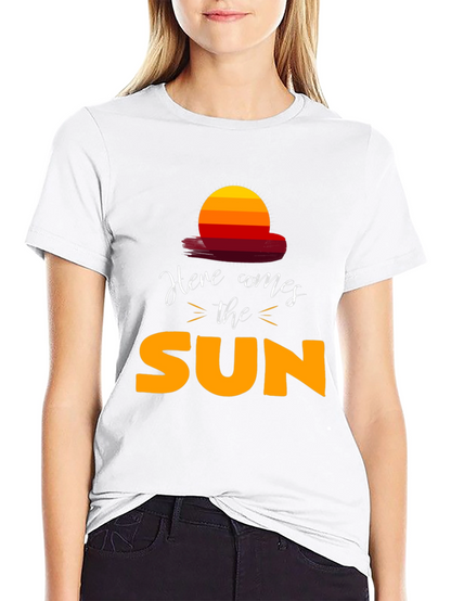 Camiseta Negra Here Comes The Sun Unisex