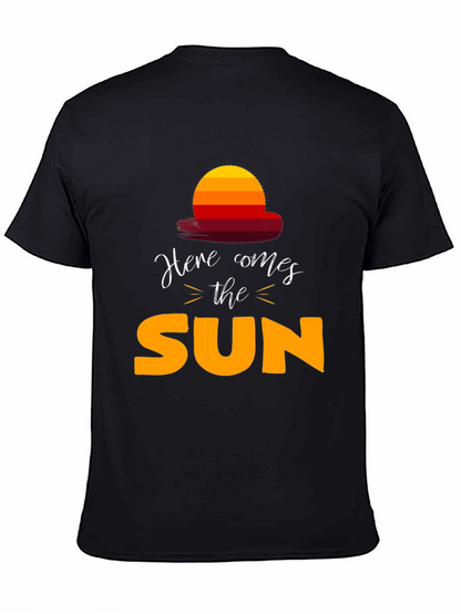 Camiseta Negra Here Comes The Sun Unisex