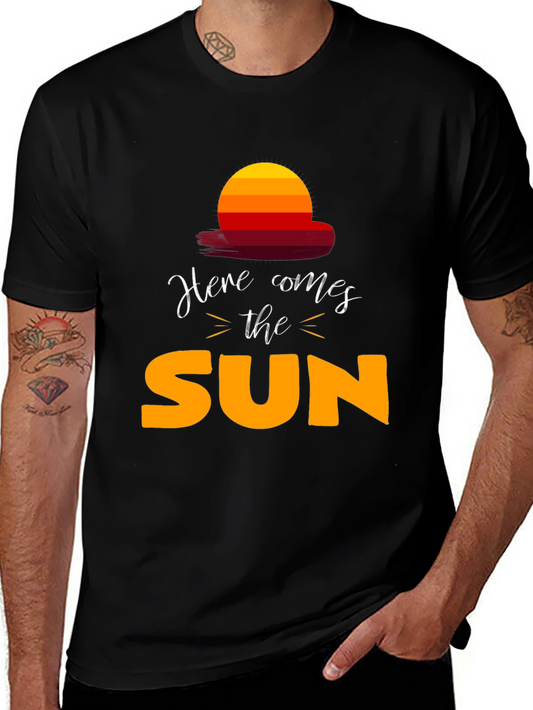 Camiseta Negra Here Comes The Sun Unisex
