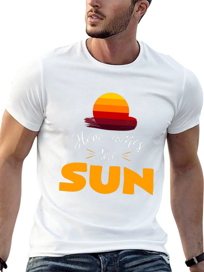 Camiseta Negra Here Comes The Sun Unisex