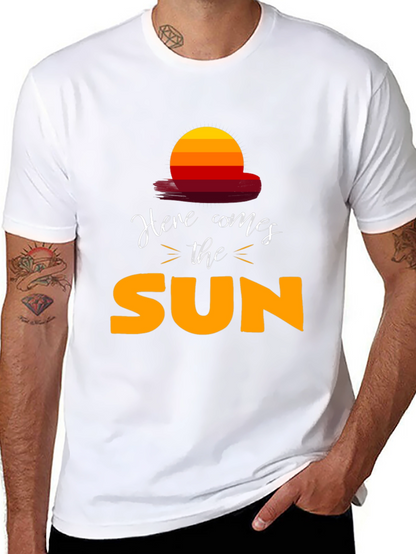 Camiseta Negra Here Comes The Sun Unisex