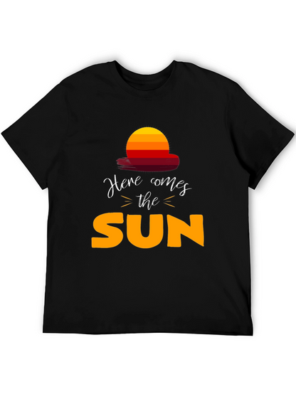 Camiseta Negra Here Comes The Sun Unisex