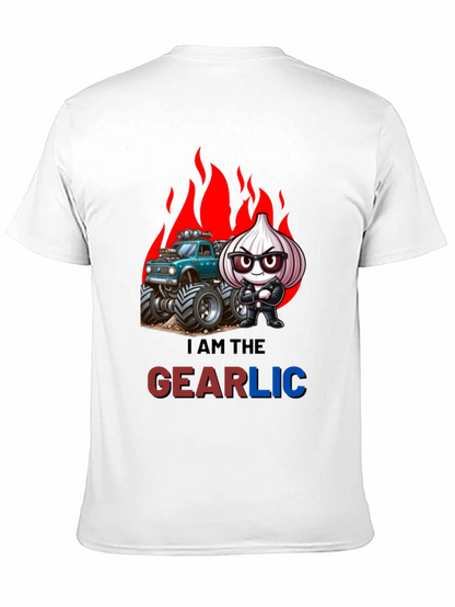 Camiseta Negra GEARLIC con Diseño de Ajo y Camioneta