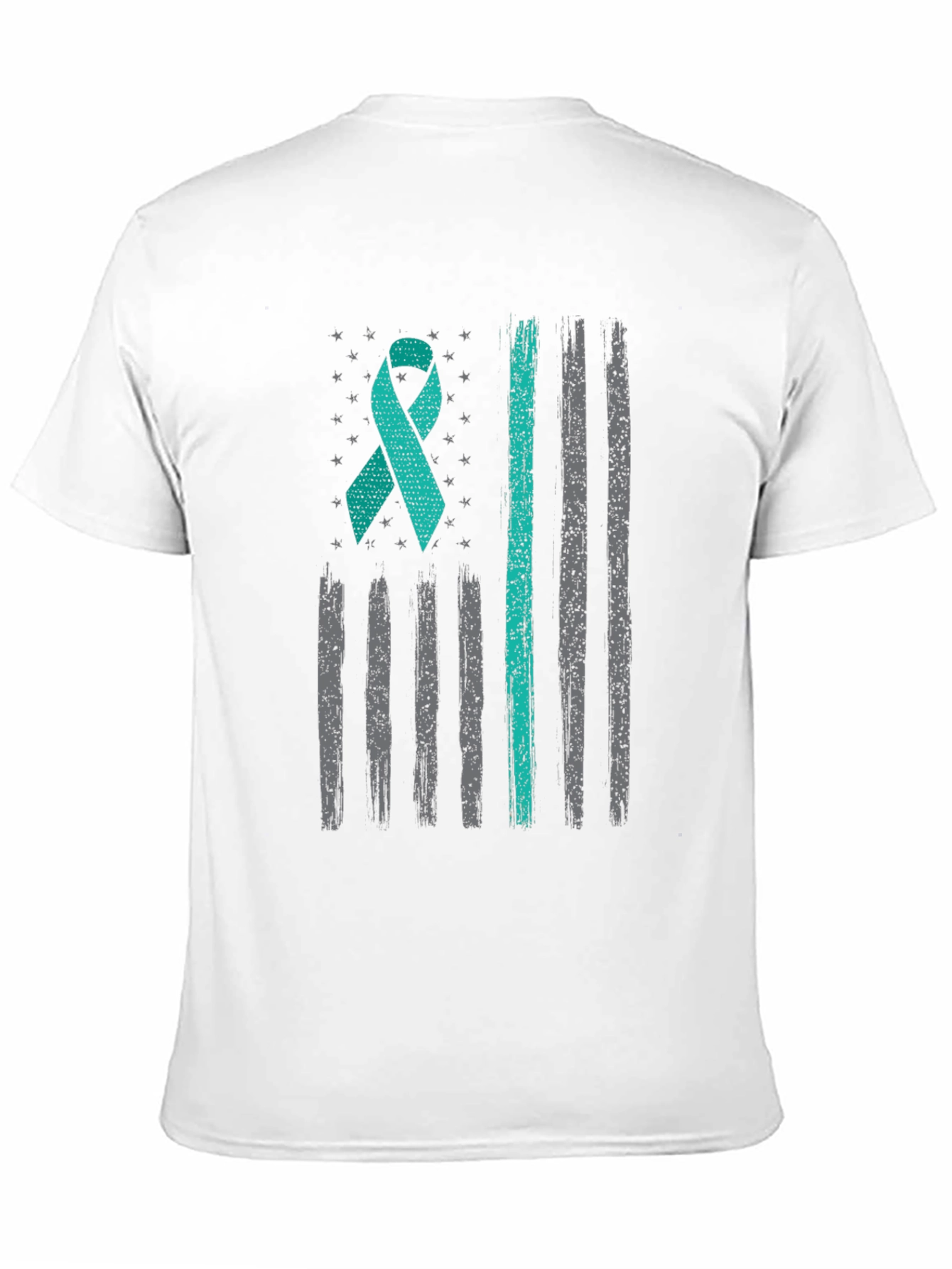 Camiseta Hombre Cinta Teal Bandera Americana