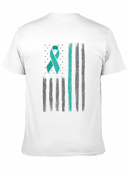 Camiseta Hombre Cinta Teal Bandera Americana