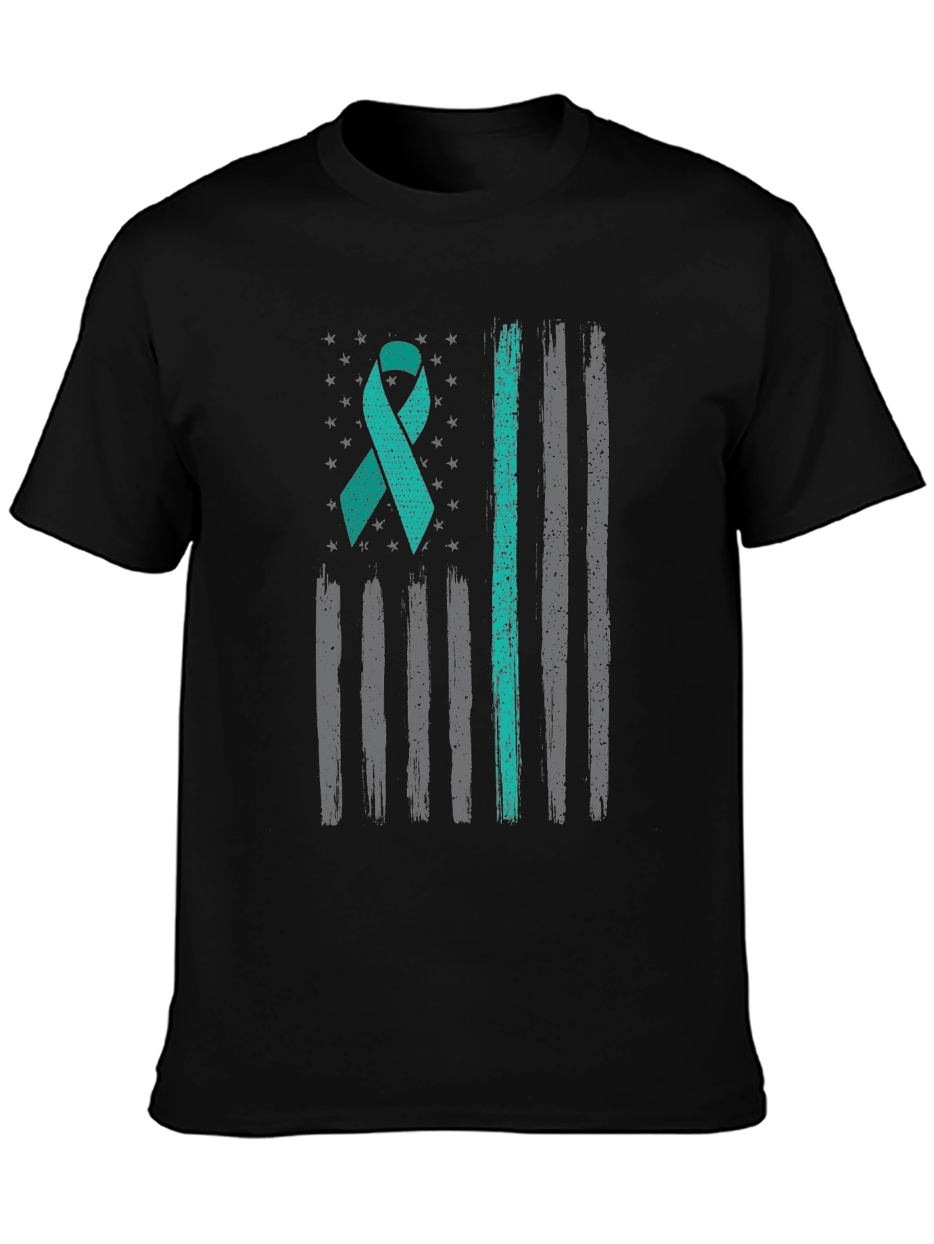 Camiseta Hombre Cinta Teal Bandera Americana