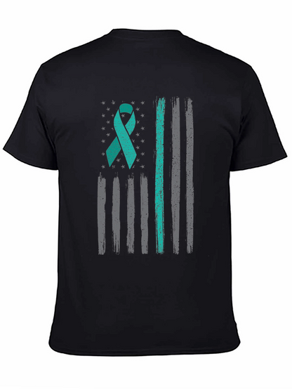 Camiseta Hombre Cinta Teal Bandera Americana