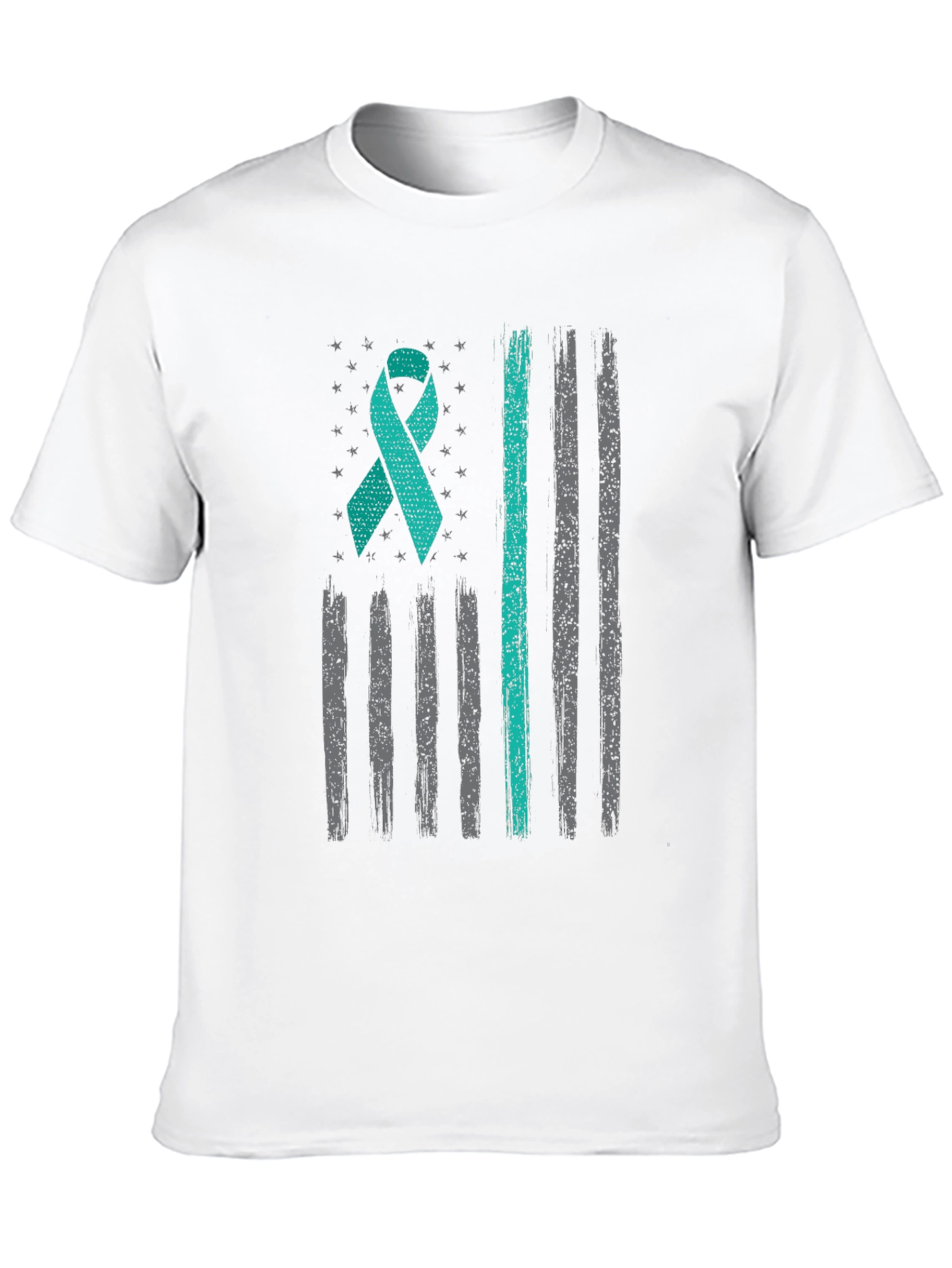 Camiseta Hombre Cinta Teal Bandera Americana