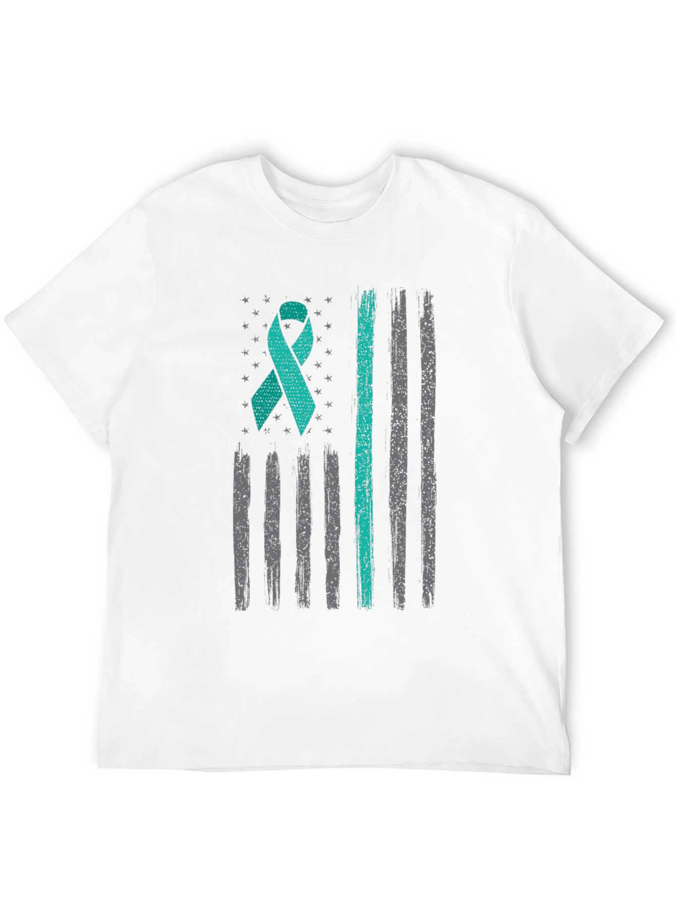 Camiseta Hombre Cinta Teal Bandera Americana