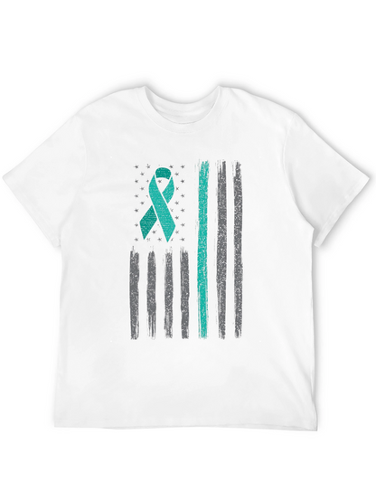 Camiseta Hombre Cinta Teal Bandera Americana