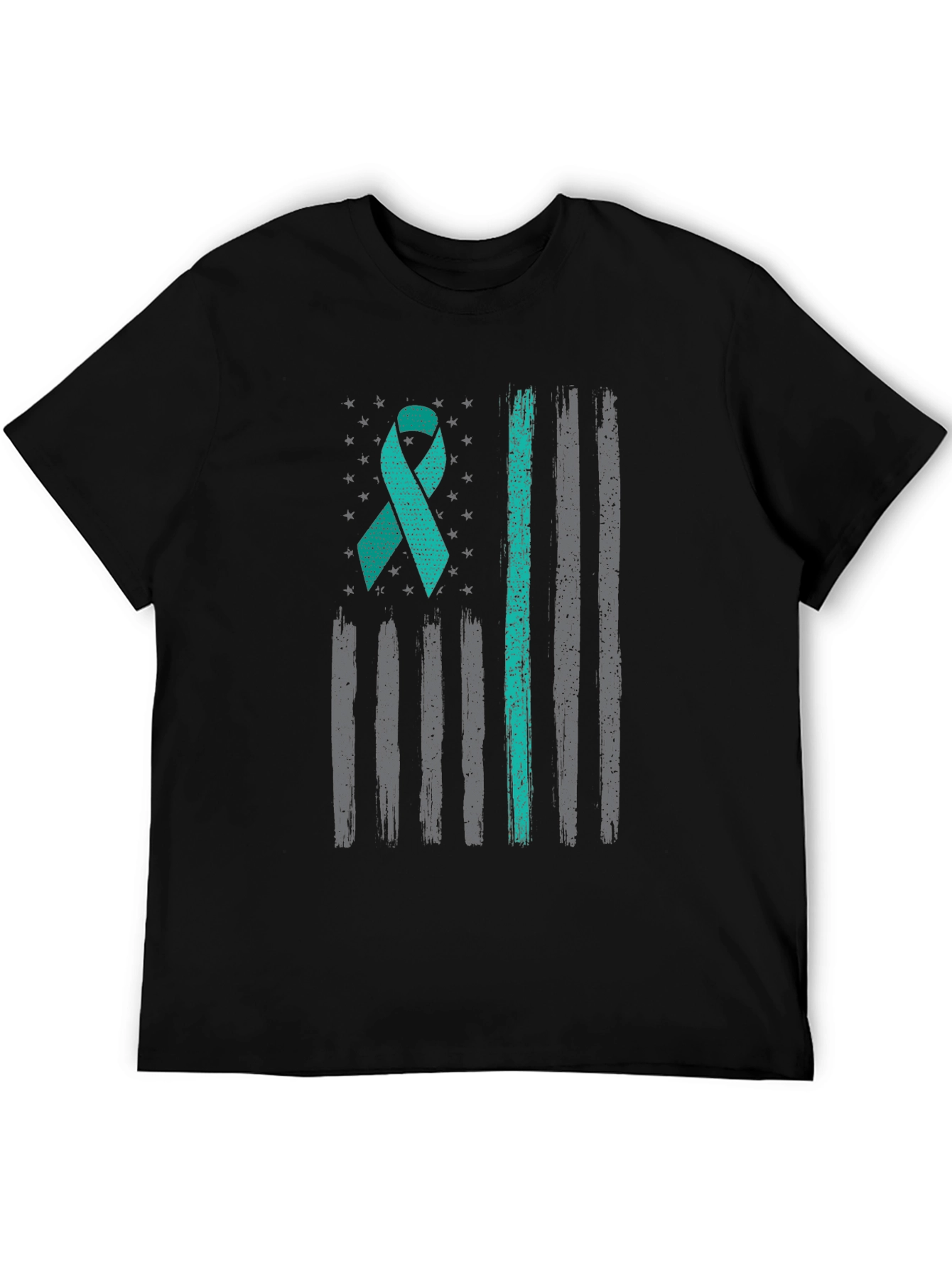 Camiseta Hombre Cinta Teal Bandera Americana