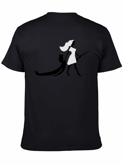 Camiseta Negra con Diseño Gráfico Divertido