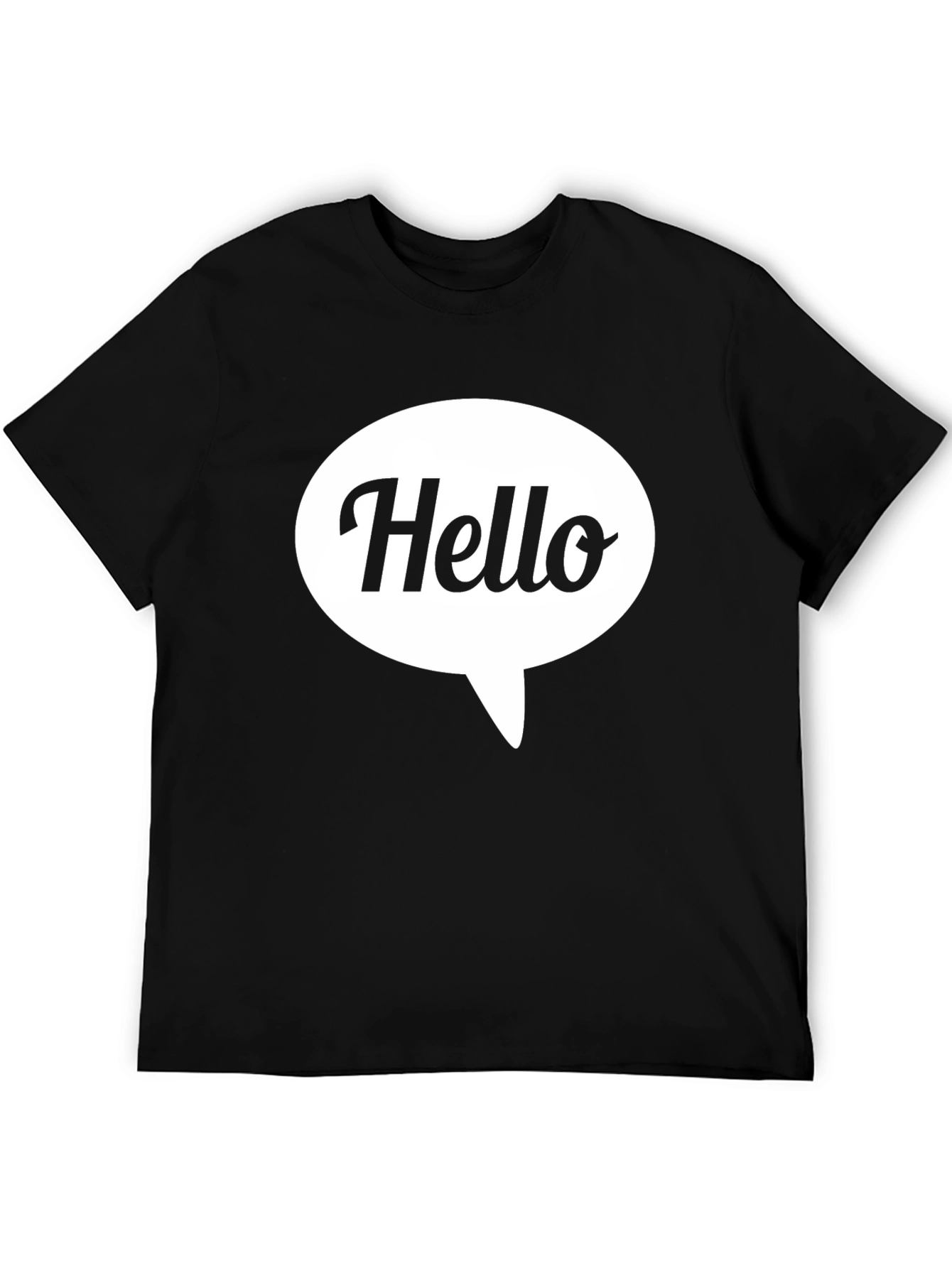 Camiseta Negra Hombre - Diseño Hello