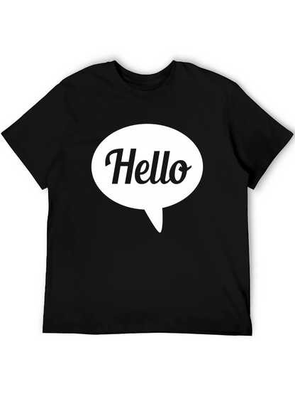 Camiseta Negra Hombre - Diseño Hello
