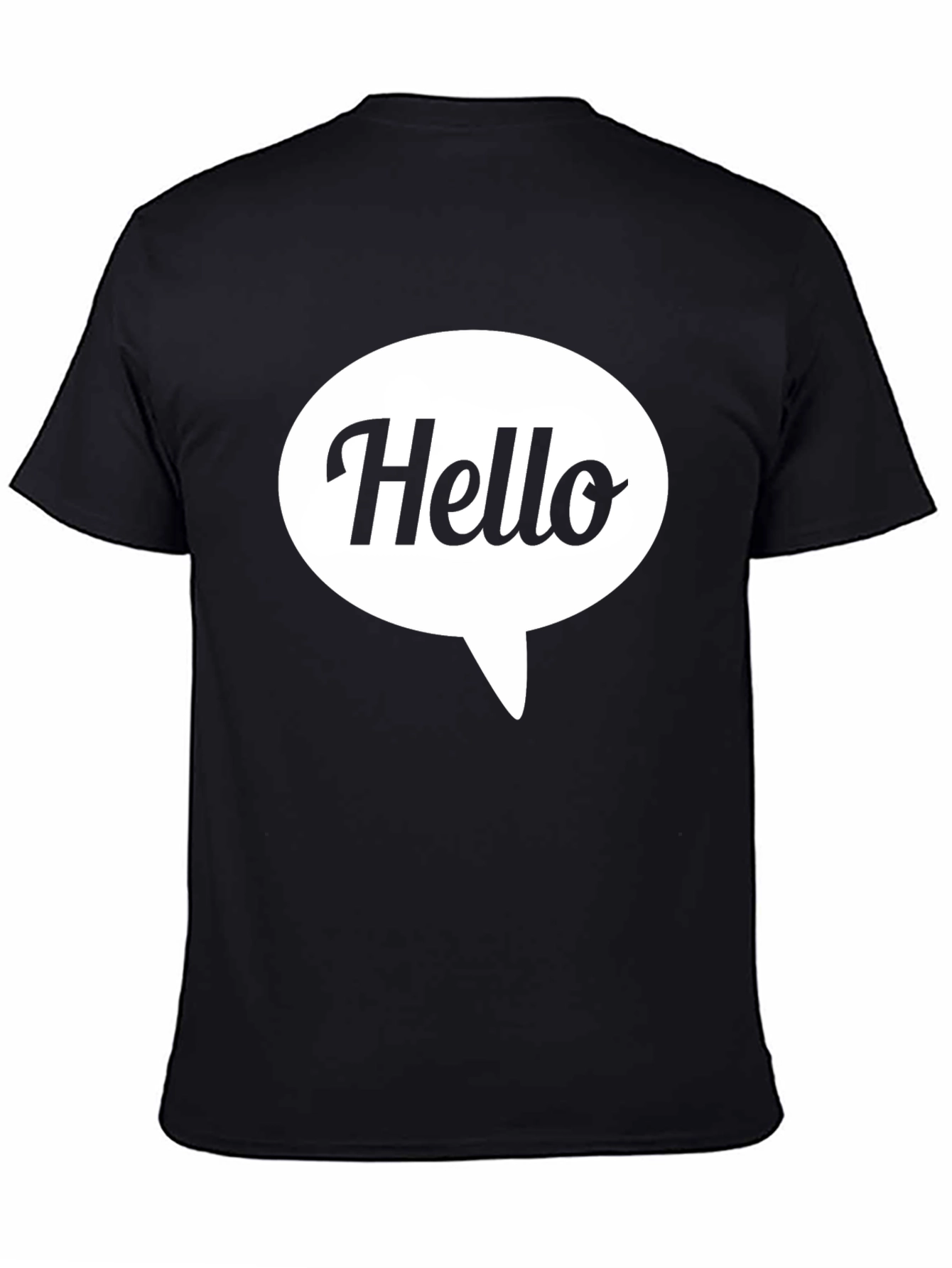 Camiseta Negra Hombre - Diseño Hello