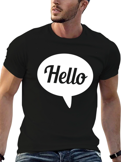 Camiseta Negra Hombre - Diseño Hello